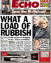 South Wales Echo - Yesterdays frontpage today