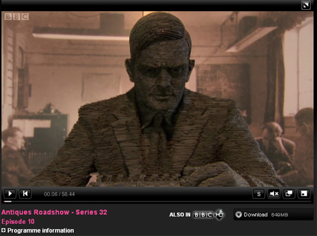 Alan Turing made out of slate bletchley park