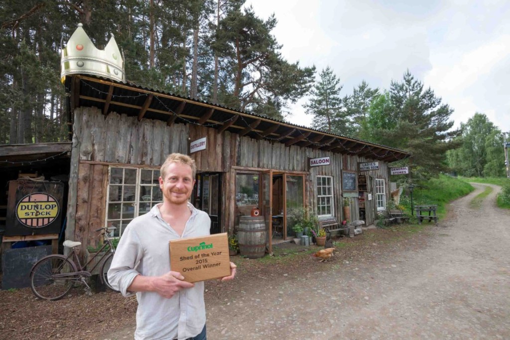 The Inshriach Distillery owned by Walter Micklethwait, 36, from Aviemore in Scotland has been crowned ‘2015 Shed of the Year’ in the annual competition sponsored by Cuprinol. Revealed by George Clarke during the final episode of Channel 4’s ‘Amazing Spaces Shed of the Year’, Walter beat eight other finalists to the title and took home £1,000 courtesy of sponsors Cuprinol.